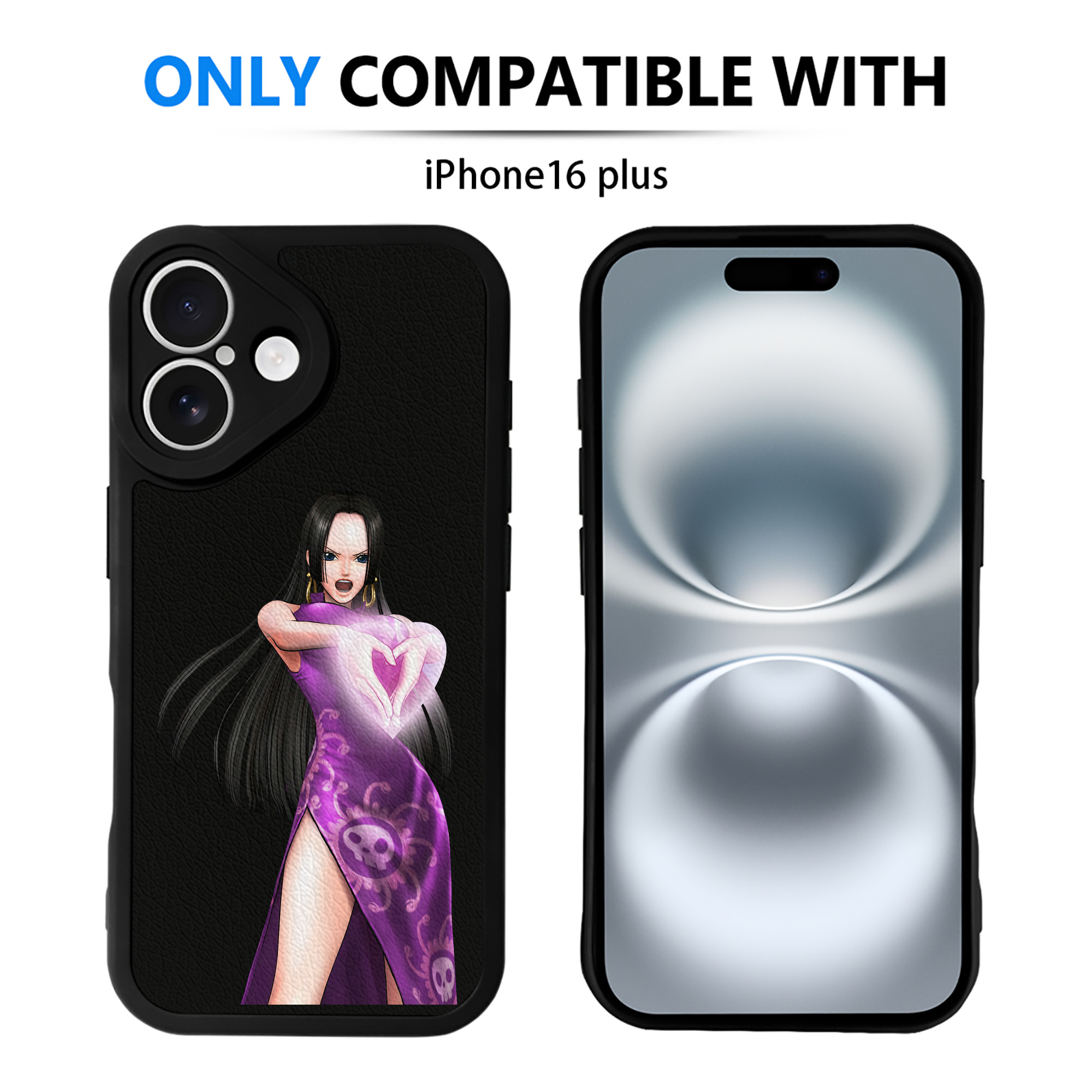 （画像用） ワンピース ボア・ハンコック ONE PIECE Boa·Hancock 【iPhone 16シリーズ対応】シリコンスマホケース（レザー調） 材質：シリコン